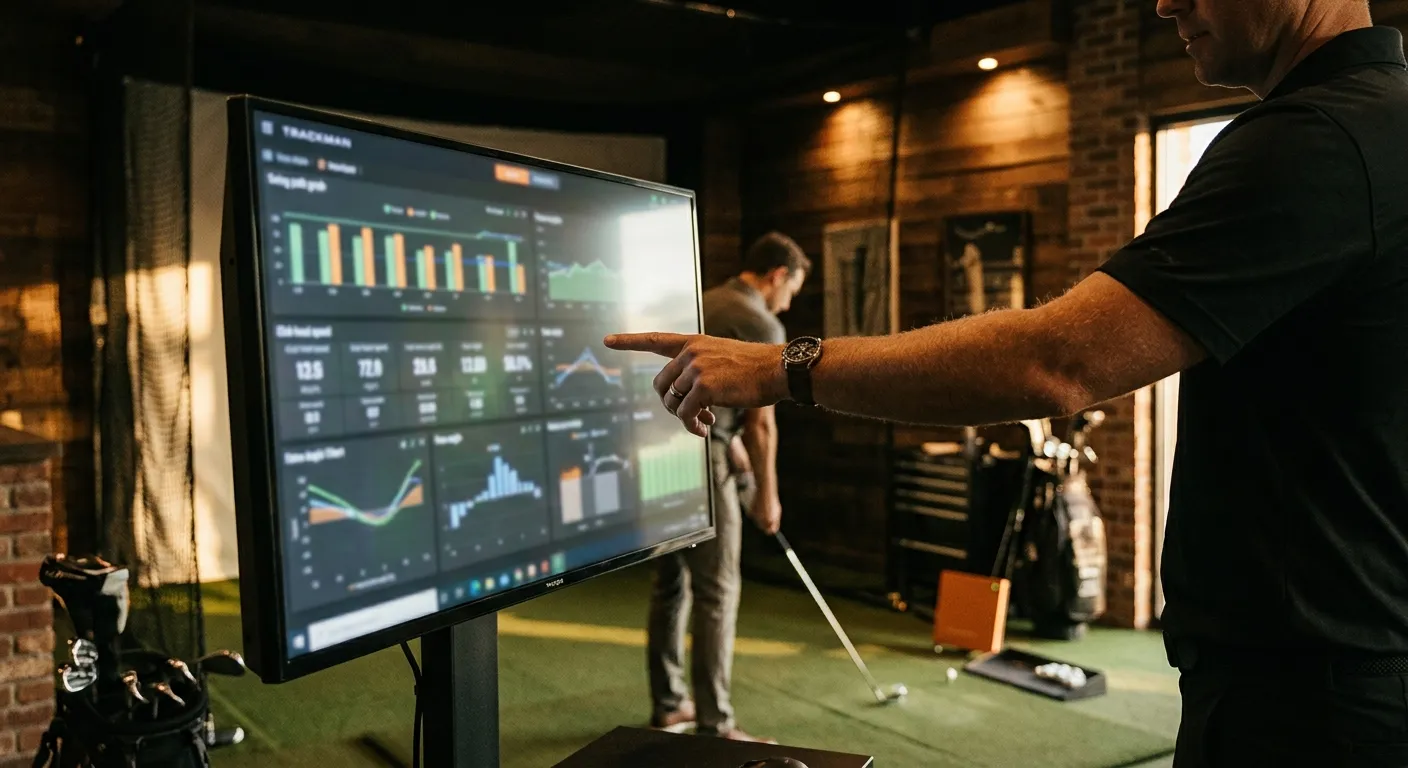 Trackman 螢幕顯示揮桿數據 — Driver Fitting 的測量階段