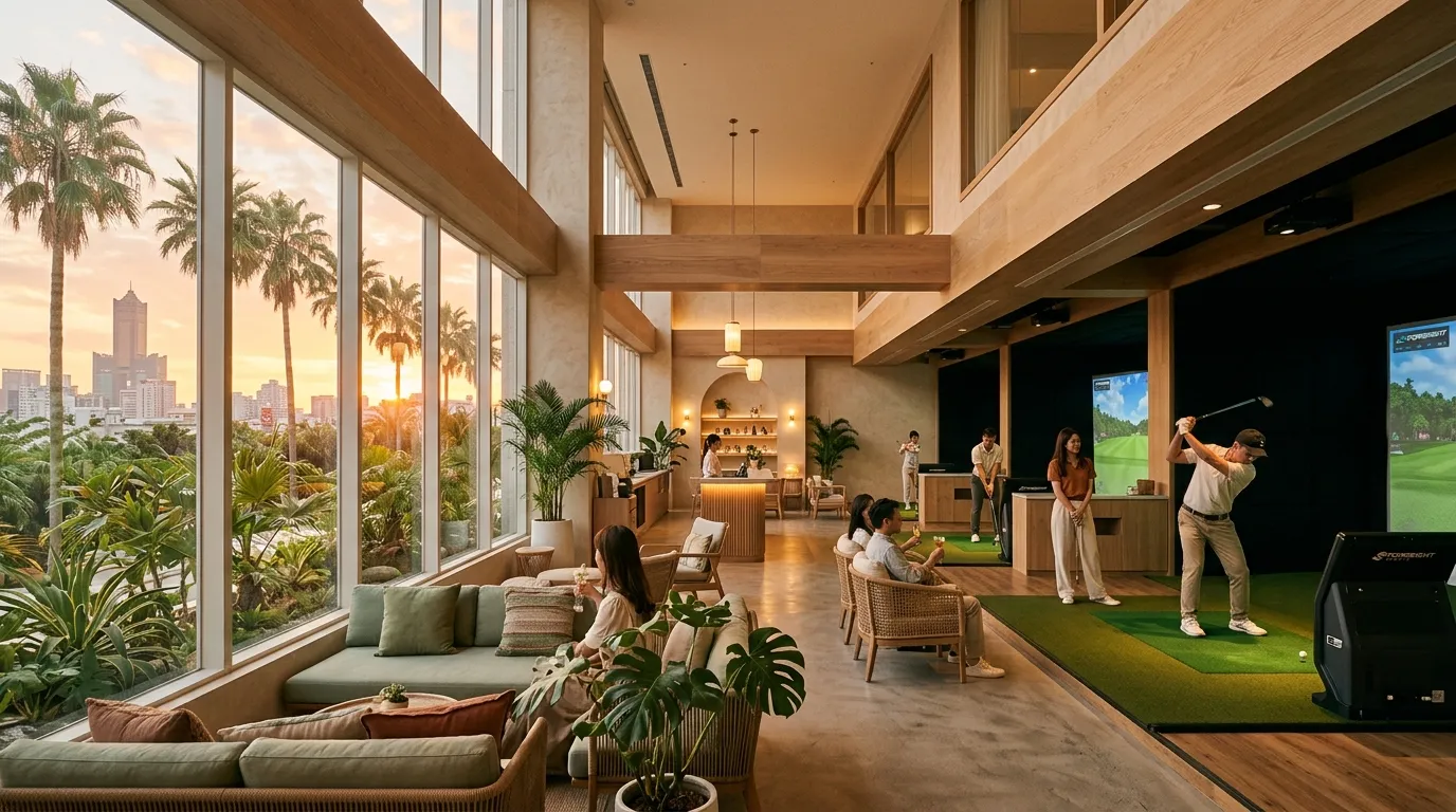 高雄街景與少見的室內高爾夫場館 — 南部市場空白